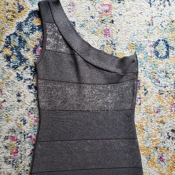 BEBE bodycon silver dress - Picture 6 of 14